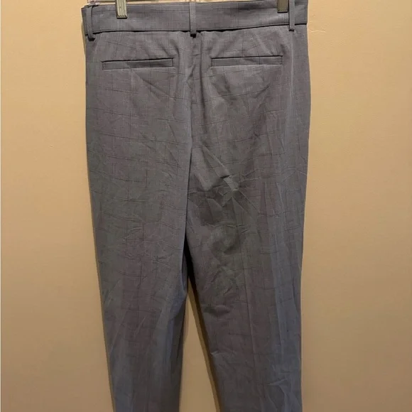 Ecru Franklin Wide Leg Cropped Pants Blue Broken Plaid Size 6 NWT - Picture 6 of 7